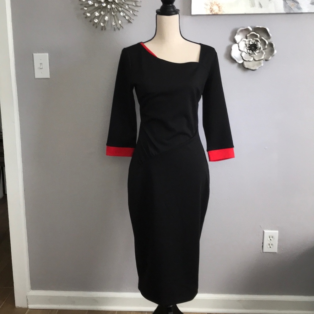 Beautifully shaped black and white dress